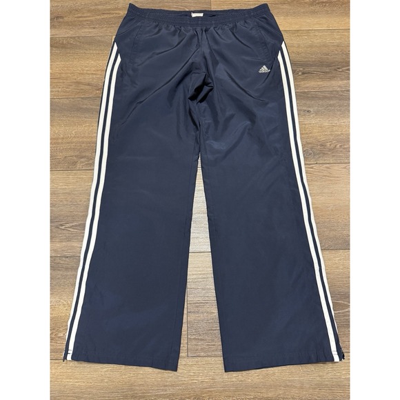 Y2K Men's Size Large Adidas Blue Striped Windbreaker Wide Leg Pants Athletic - Picture 1 of 6